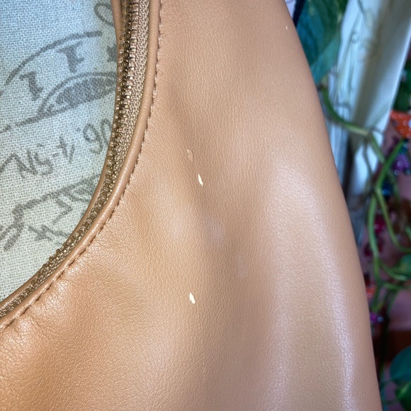 Curved Knot Handle Tan Faux Leather Shoulder Bag Purse by A New Day - Picture 10 of 11